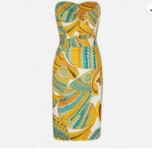 Banana Republic‎ x Trina Turk Pisces Printed Cora Strapless Dress